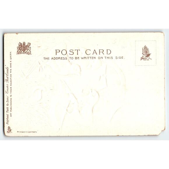 Easter Postcard Tuck Baby Chicks Under Umbrella Read Book Fantasy Germany - Picture 2 of 2